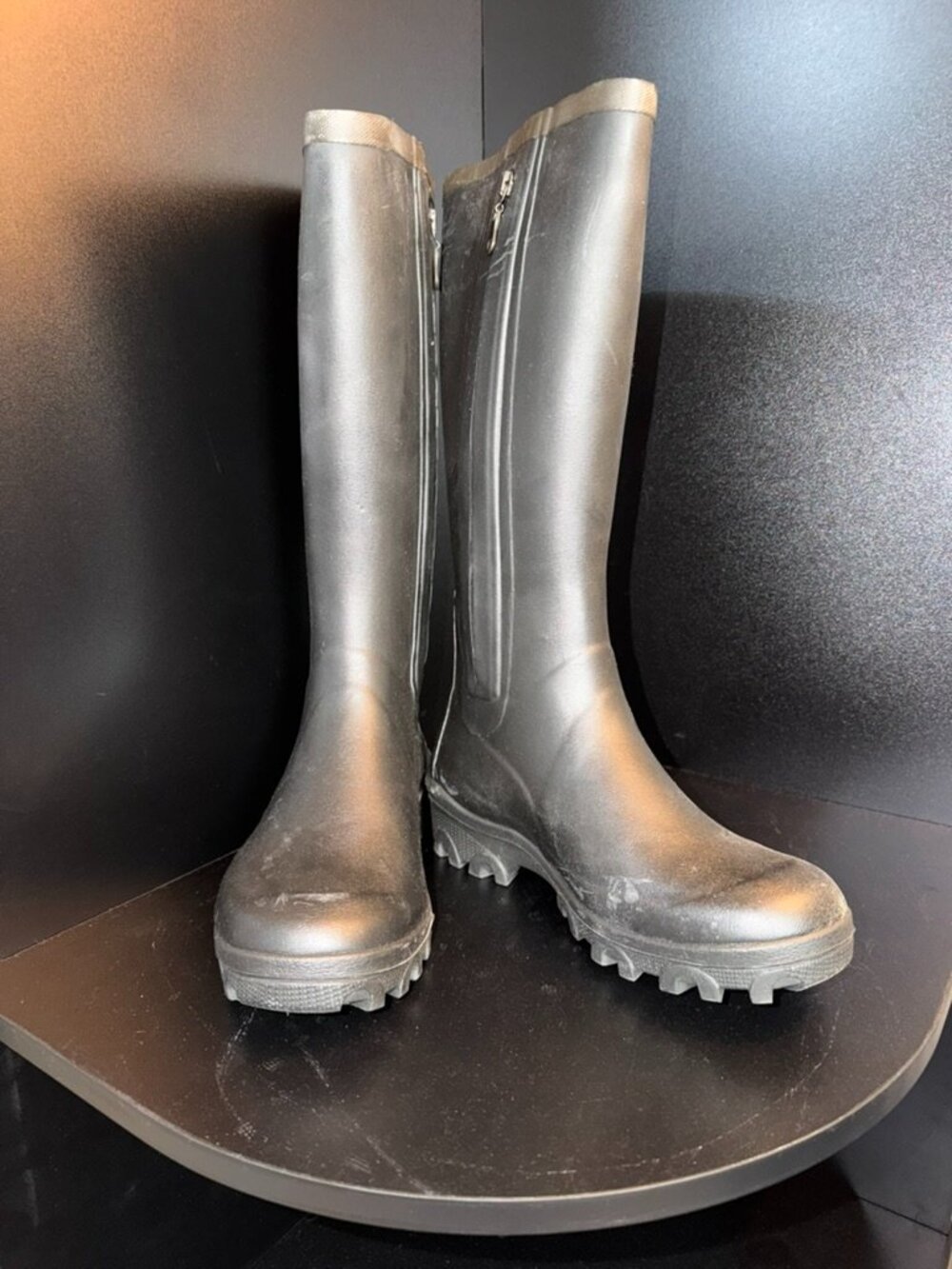 Tretorn Black Waterproof Tall Rain Boots Women's Size 10 - Picture 2 of 10